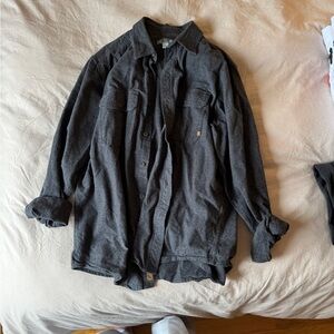 Men's charcoal overshirt 100% cotton
